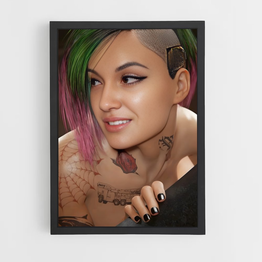 Poster Rebel Green – affiche Cyberpunk (vue 2)